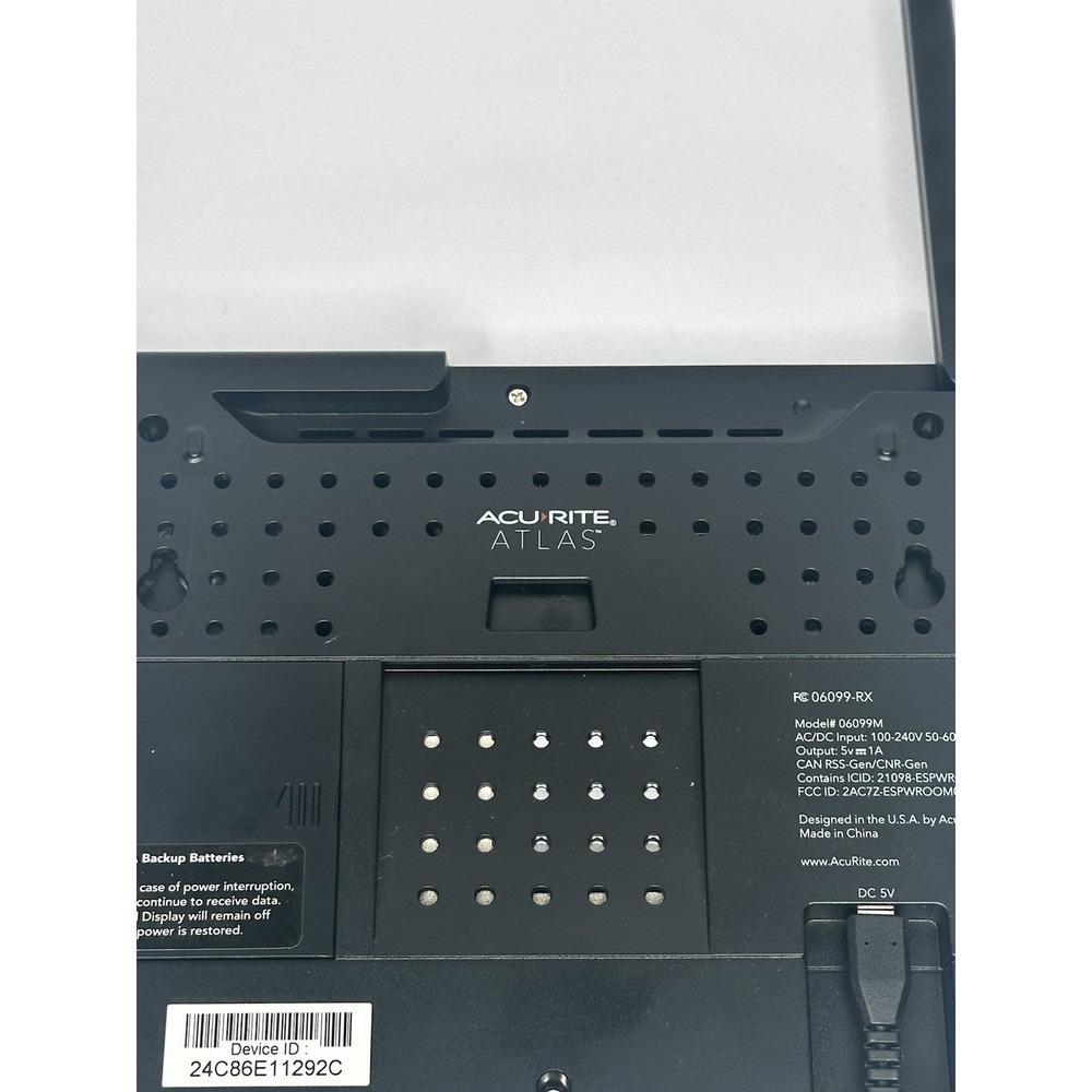 AcuRite Atlas WiFi Black HD Weather Station Display Only - Picture 5 of 11
